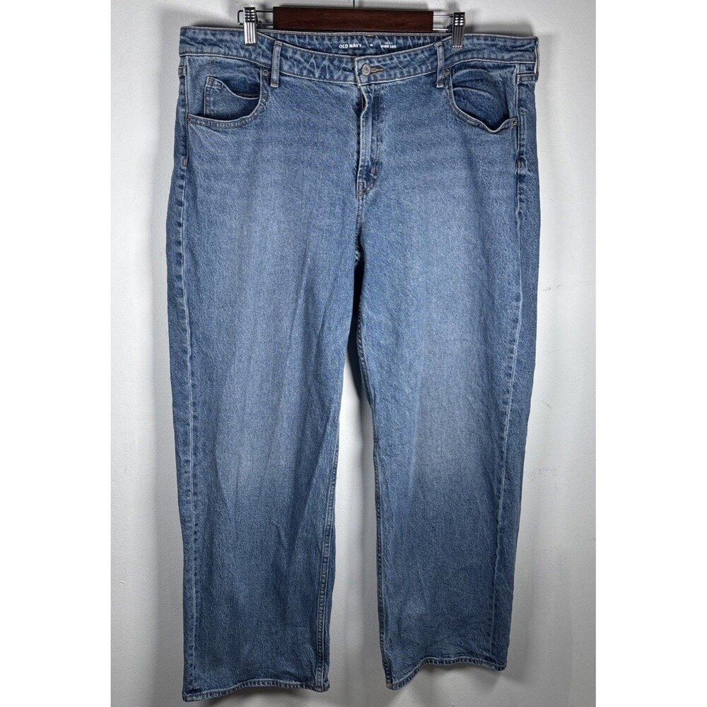 Old Navy Women’s Size 18 Mid Rise Wide Leg Jeans Light Wash Denim casual